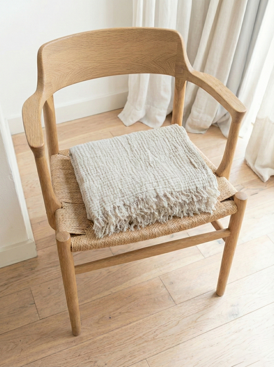 4 Layer Muslin Cotton Throw Blanket-cream