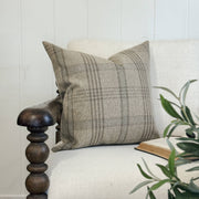 Worthington | Brown and beige neutral plaid pillow cover