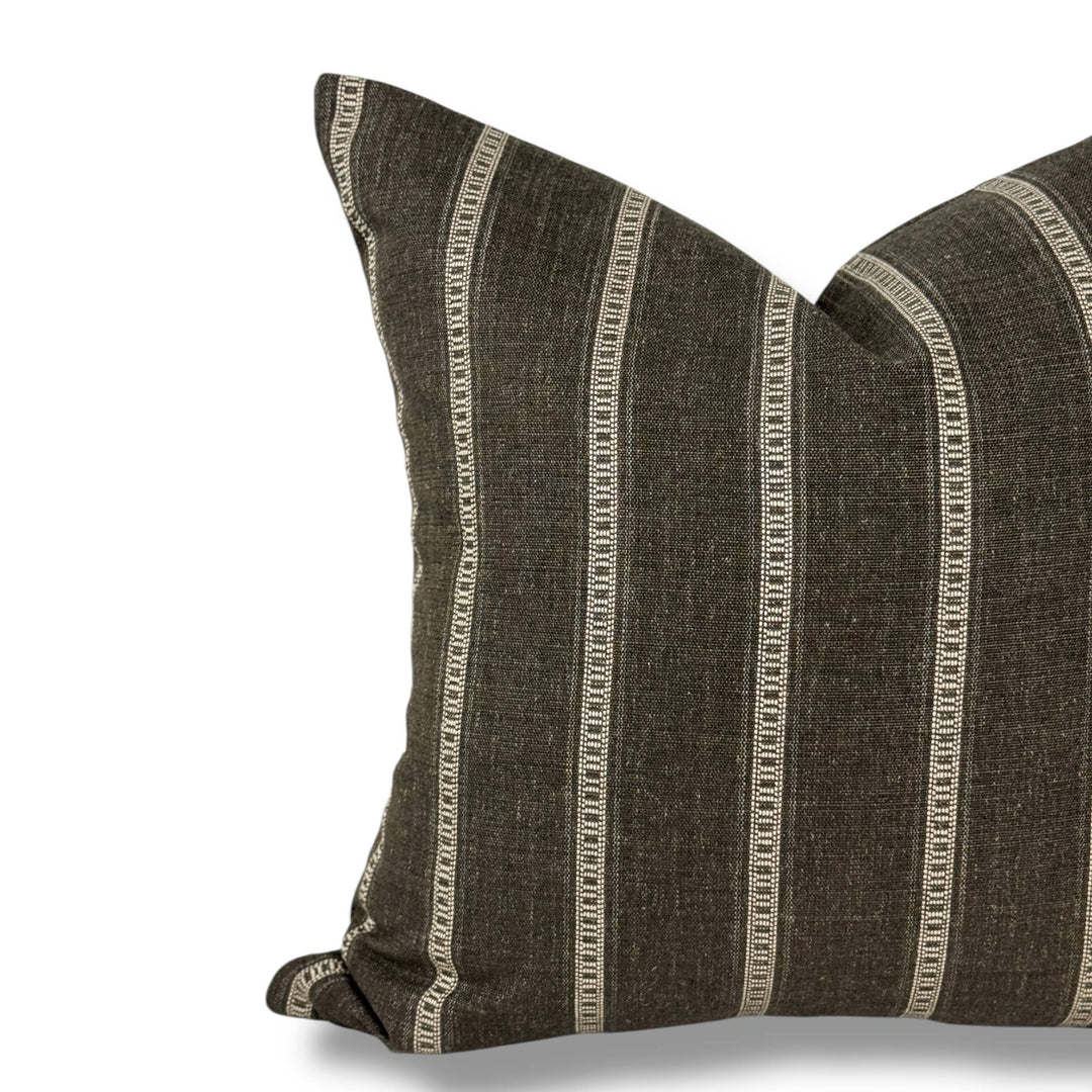 Charlie | Brown stripe woven pillow cover