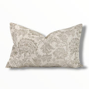 Charlotte | Beige natural woven floral pillow
