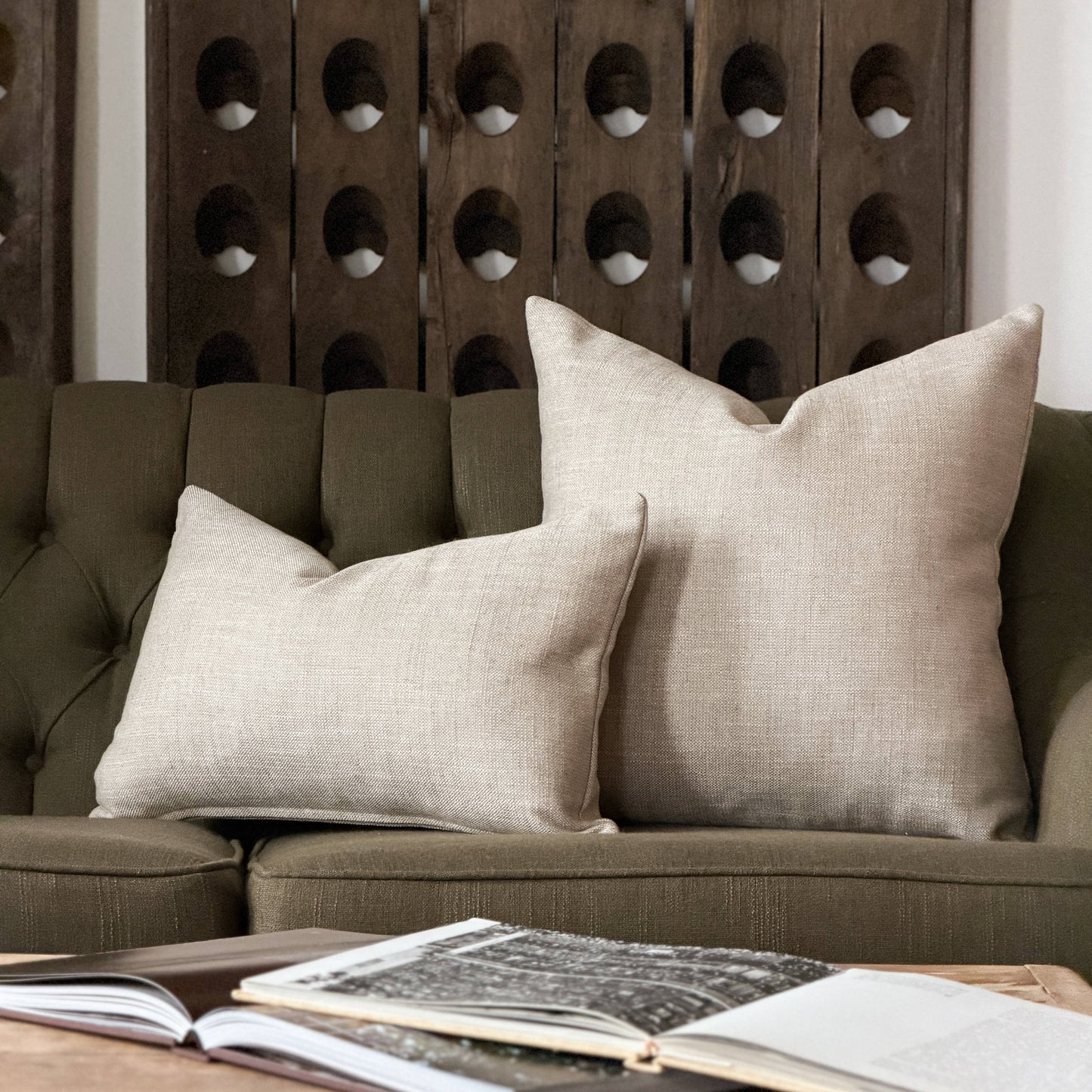 Lancaster | Natural oatmeal weave pillow cover- Multiple Sizes