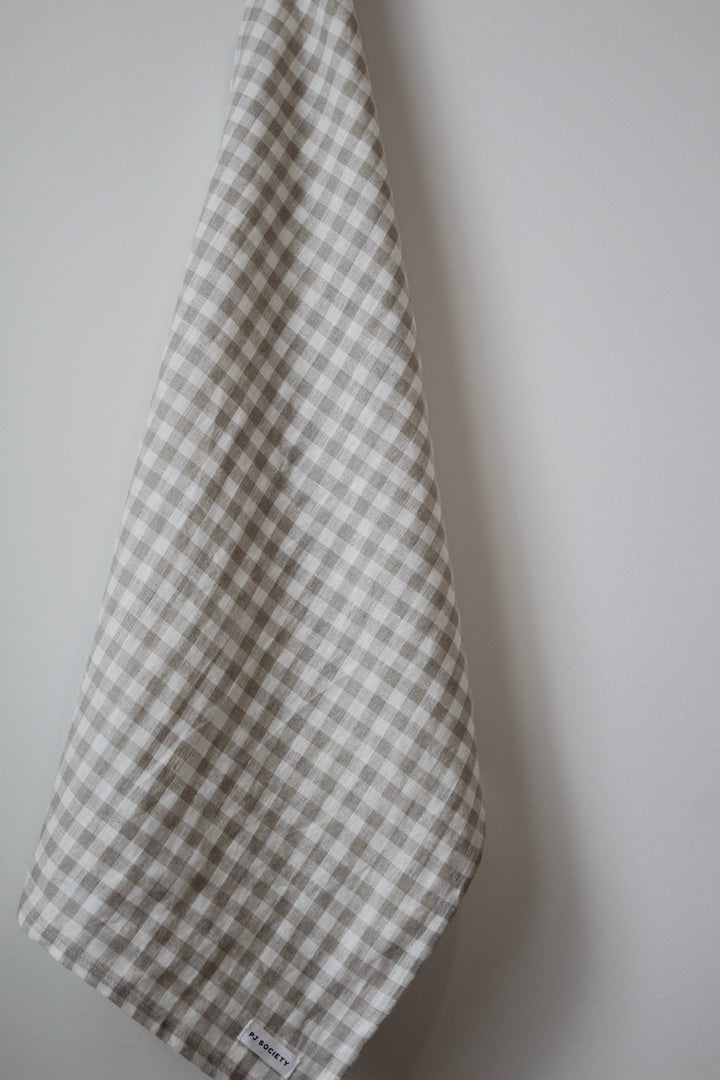 The Sawyer Tea Towel- Beige Gingham