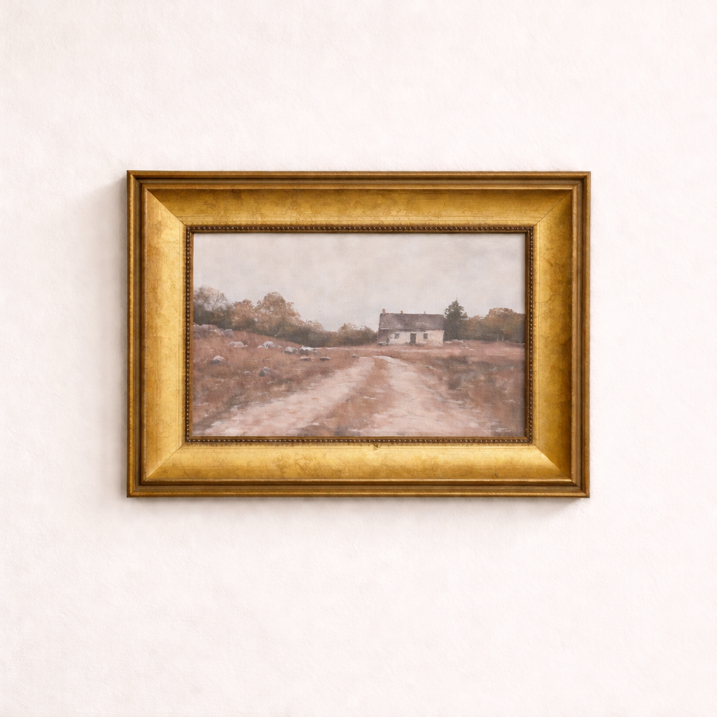Vintage Farm House | Antique Inspired Brass Framed Art