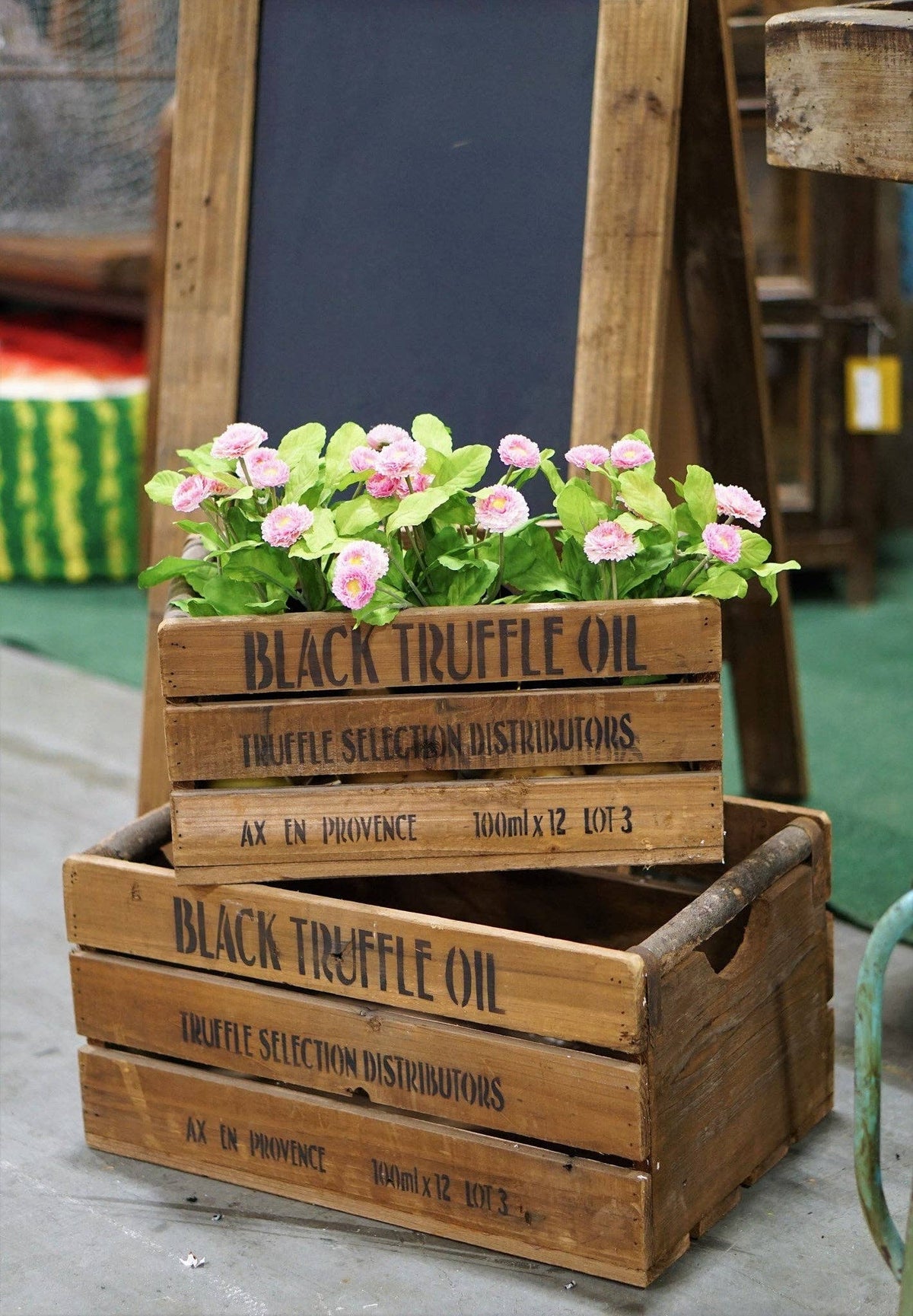 Recycled Wood French Market Crates (Set of Two)