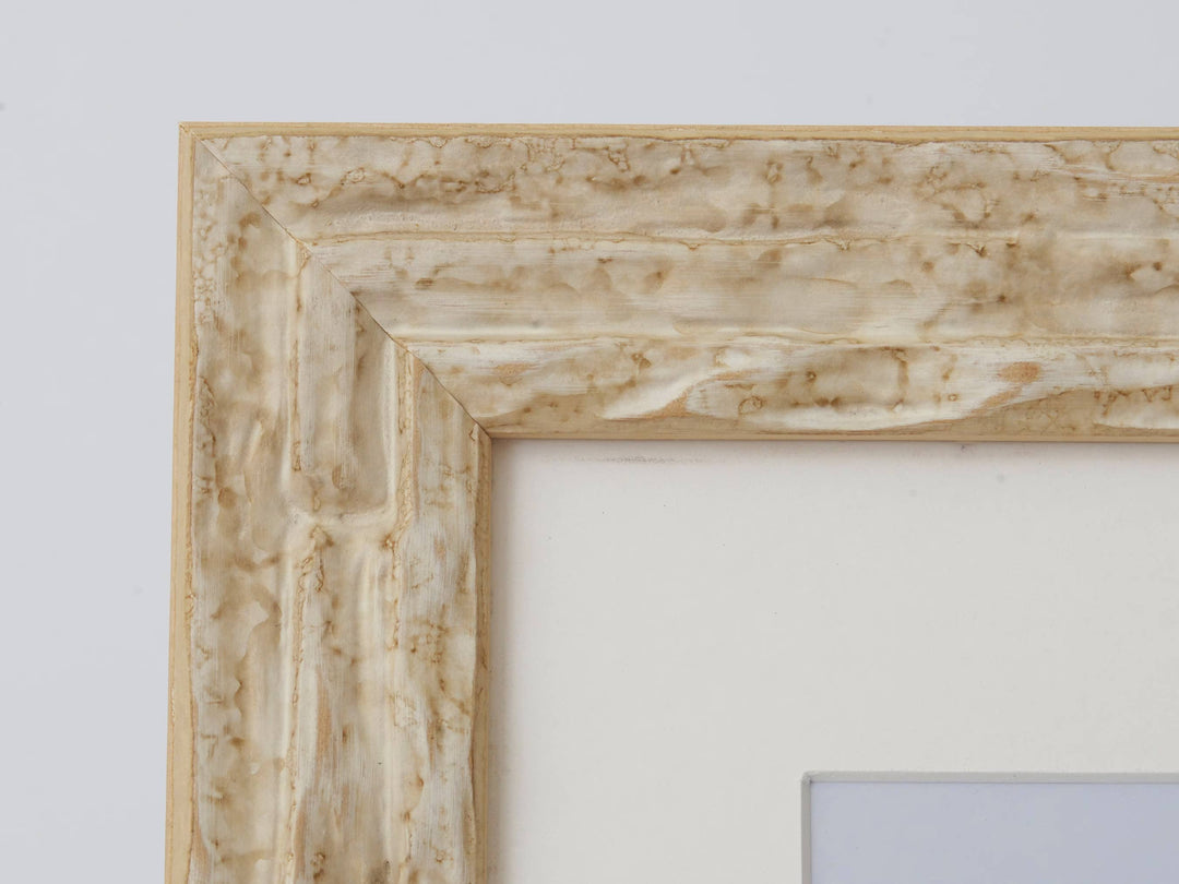 Marbleized Antique Ivory Finish Frame