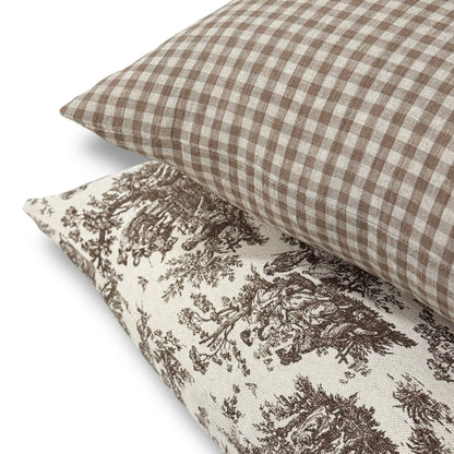 Wilhelm | Brown french toile Pillow Cover