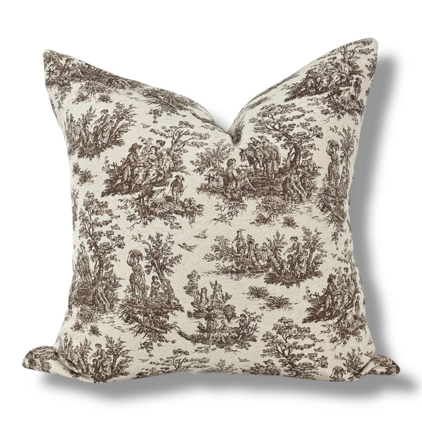 Wilhelm | Brown french toile Pillow Cover