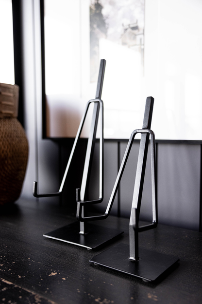 Picture Easel Stand Dual Arm Black Iron